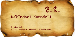 Nándori Kornél névjegykártya