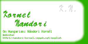 kornel nandori business card