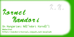 kornel nandori business card